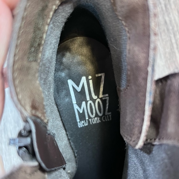 *Miz Mooz | Narcissa Brown Leather Wedge Bootie with Ankle Straps Size 38/7.5-8 - Picture 4 of 15